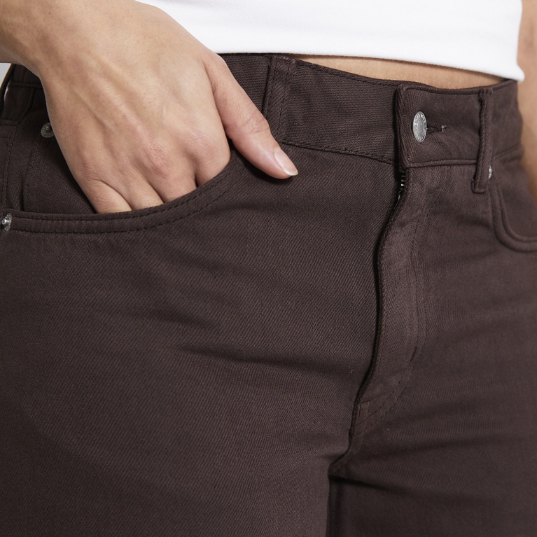 Mid waist wide jeans "Optiwide" Brown